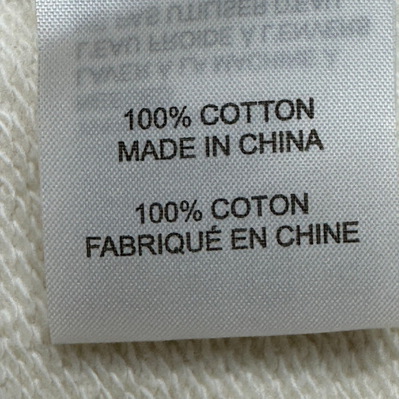 Sandrine Rose L'Artiste Distressed Pullover Hoodie Sweatshirt Cream Women XS NWT - Picture 10 of 11